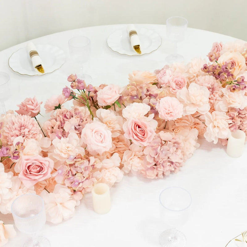 40" x 16" Pre-Arranged Assorted Silk Flower Runner