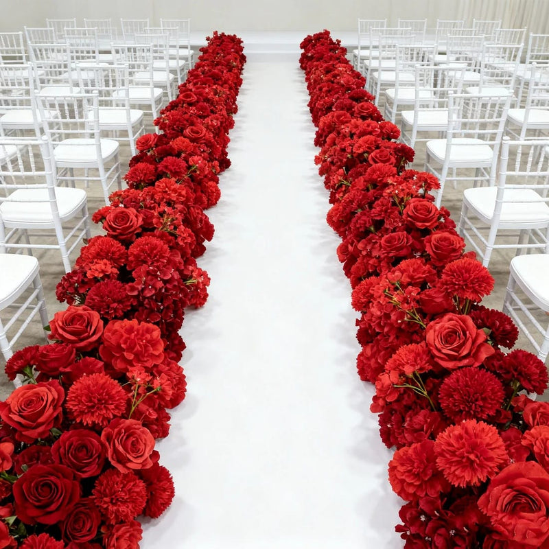 40" x 16" Pre-Arranged Assorted Silk Flower Runner
