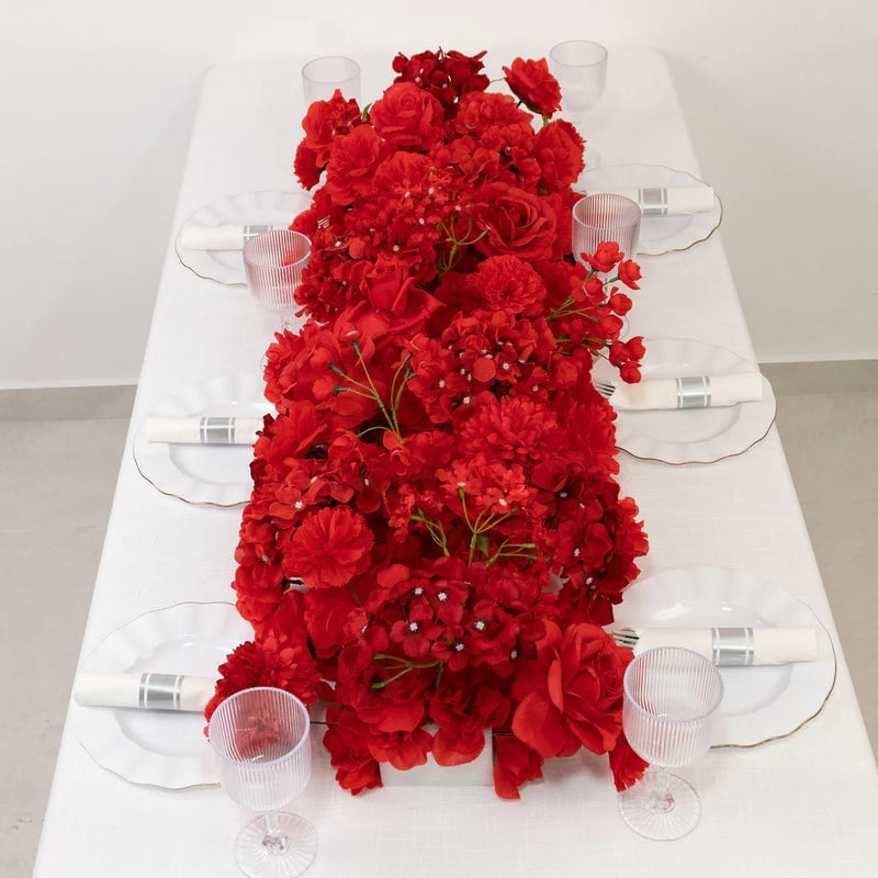 40" x 16" Pre-Arranged Assorted Silk Flower Runner