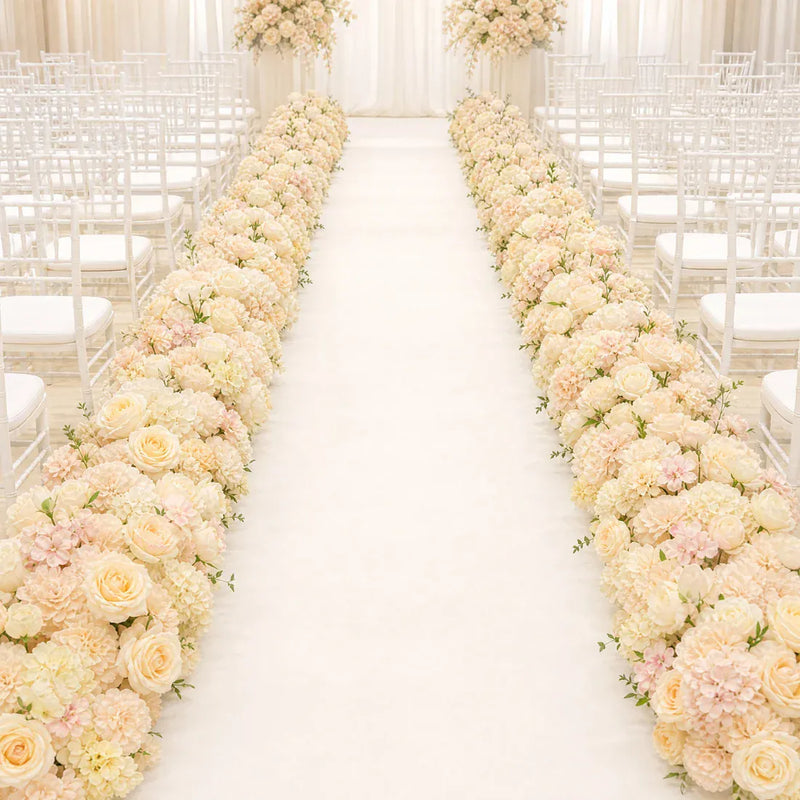 40" x 16" Pre-Arranged Assorted Silk Flower Runner