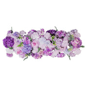 40" x 16" Pre-Arranged Assorted Silk Flower Runner ARTI_RUN_RS04_16X40_MIXLAV