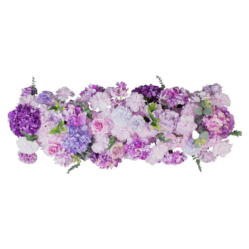 40" x 16" Pre-Arranged Assorted Silk Flower Runner ARTI_RUN_RS04_16X40_MIXLAV