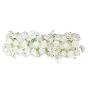 40" x 16" Pre-Arranged Assorted Silk Flower Runner ARTI_RUN_RS04_16X40_MIXWHT