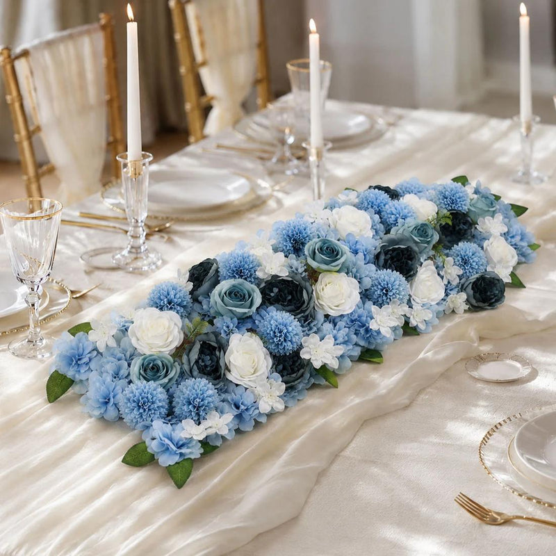40" x 16" Pre-Arranged Silk Floral Runner Assorted Artificial Flowers