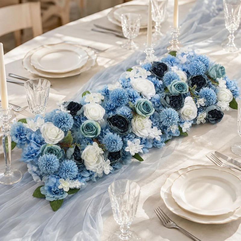 40" x 16" Pre-Arranged Silk Floral Runner Assorted Artificial Flowers