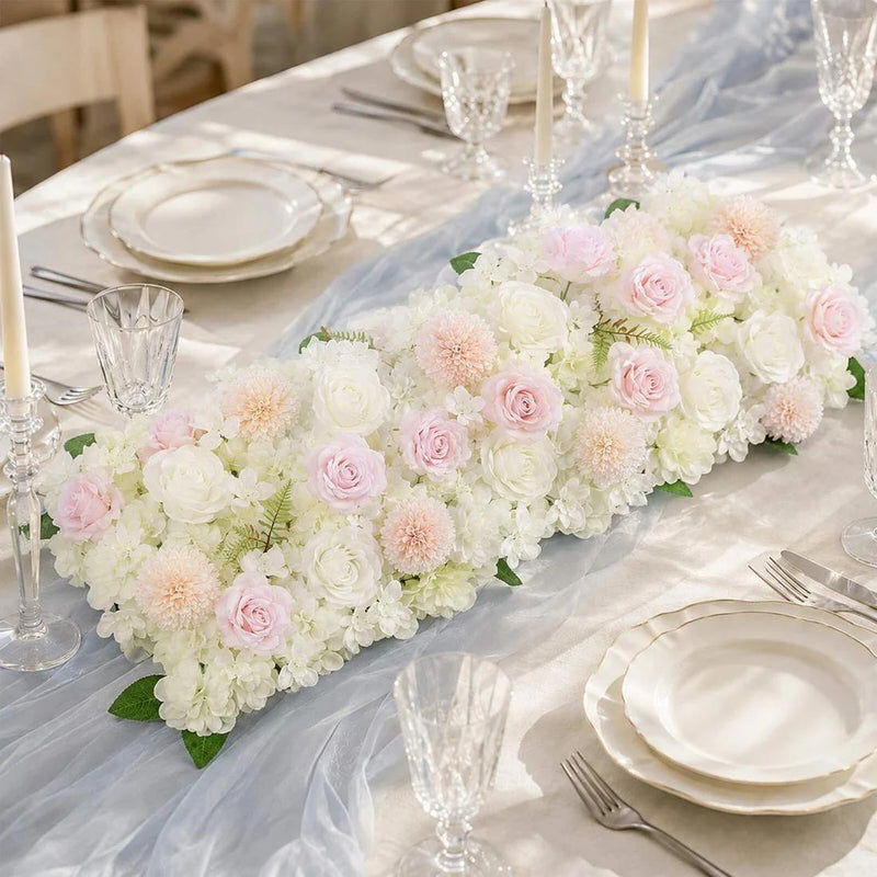 40" x 16" Pre-Arranged Silk Floral Runner Assorted Artificial Flowers