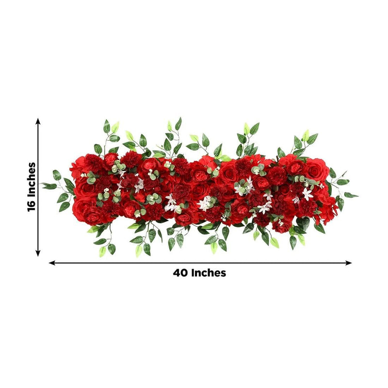 40" x 16" Pre-Arranged Silk Floral Runner Assorted Artificial Flowers