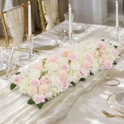40" x 16" Pre-Arranged Silk Floral Runner Assorted Artificial Flowers