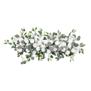 40" x 16" Pre-Arranged Silk Floral Runner Assorted Artificial Flowers ARTI_RUN_RS05_16X40_WHT