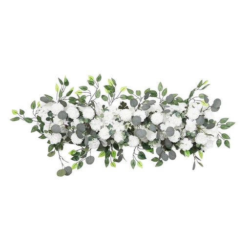 40" x 16" Pre-Arranged Silk Floral Runner Assorted Artificial Flowers ARTI_RUN_RS05_16X40_WHT