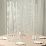 40" x 40" Acrylic Rectangular Stand with Pre-chained Hanging Crystal Beads - Clear PROP_STND_4040B_CLR