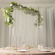 40" x 40" Acrylic Rectangular Stand with Pre-chained Hanging Crystal Beads - Clear PROP_STND_4040B_CLR