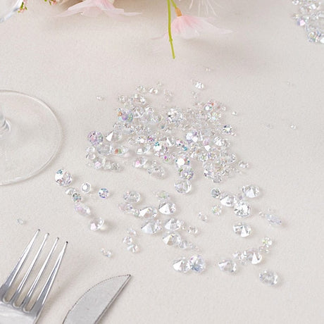 4000 Acrylic Diamond Vase Fillers Table Scatters - Iridescent ICE_DIA_MIX_ABW