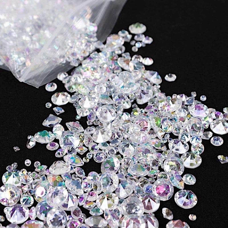 4000 Acrylic Diamond Vase Fillers Table Scatters - Iridescent ICE_DIA_MIX_ABW