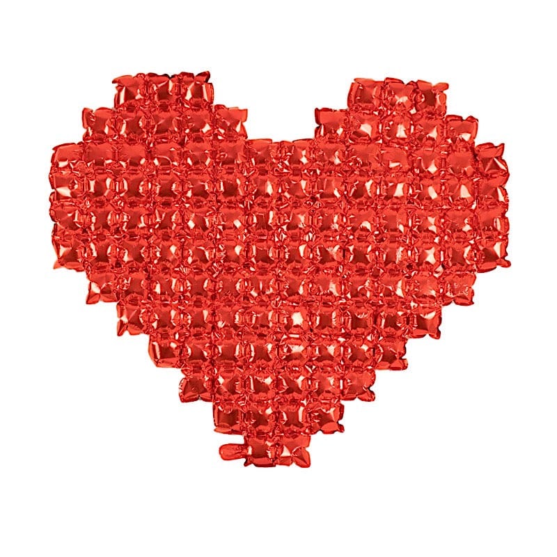 41" x 36" Metallic Heart Mylar Foil Balloon Photo Backdrop - Red BLOON_FOL0024_40_RED