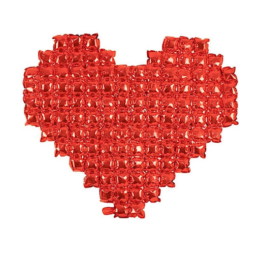 41" x 36" Metallic Heart Mylar Foil Balloon Photo Backdrop - Red BLOON_FOL0024_40_RED