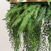 42" Faux Fern Artificial Greenery with Metal Hanging Hoop - Green and Gold ARTI_GRN_HANG05_24