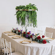42" Faux Fern Artificial Greenery with Metal Hanging Hoop - Green and Gold ARTI_GRN_HANG05_24
