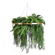 42" Faux Fern Artificial Greenery with Metal Hanging Hoop - Green and Gold ARTI_GRN_HANG05_24