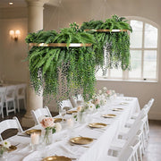 42" Faux Fern Artificial Greenery with Metal Hanging Hoop - Green and Gold ARTI_GRN_HANG05_24