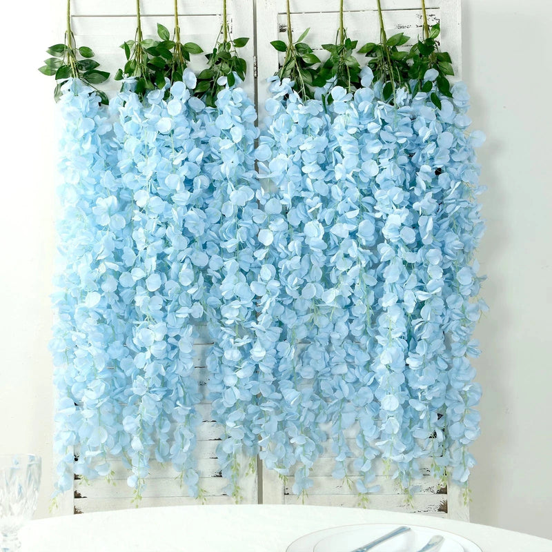 42" tall Silk Wisteria Flowers Hanging Vine Bush