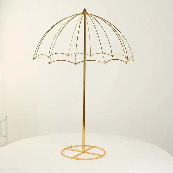 42" Metal Umbrella Flower Stand - Gold IRON_STND20_40_GOLD