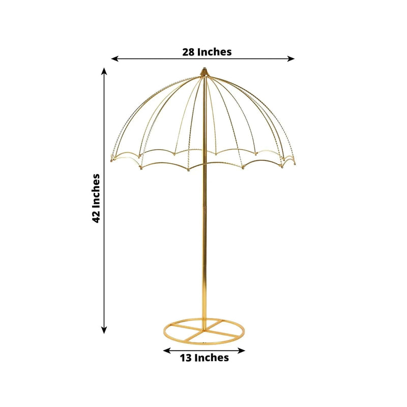 42" Metal Umbrella Flower Stand - Gold IRON_STND20_40_GOLD