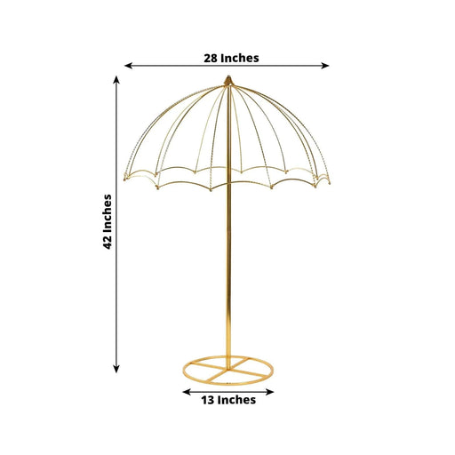 42" Metal Umbrella Flower Stand - Gold IRON_STND20_40_GOLD