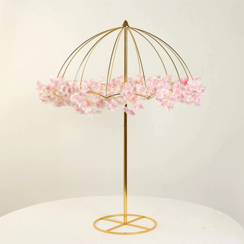 42" Metal Umbrella Flower Stand - Gold IRON_STND20_40_GOLD