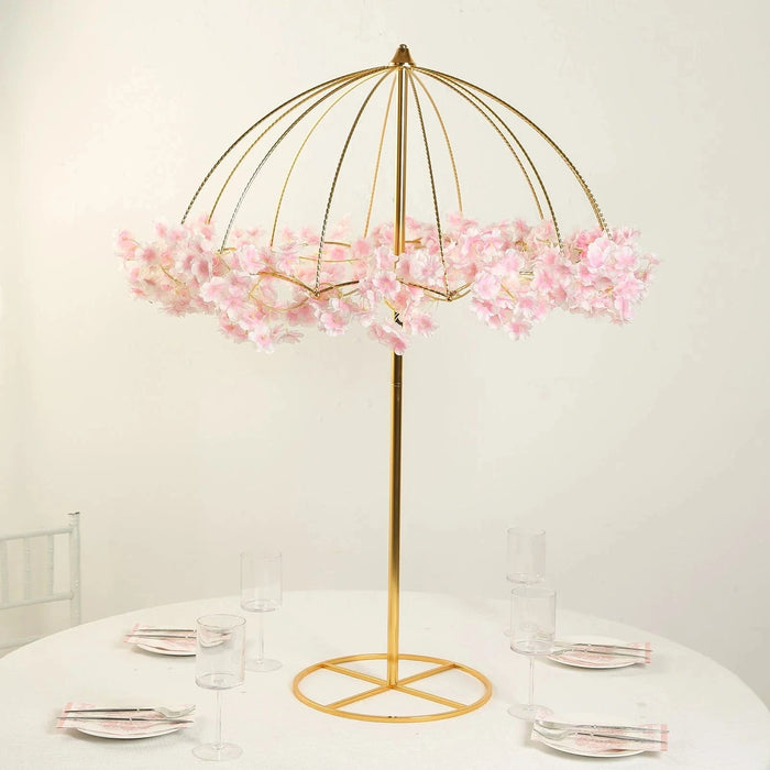 42" Metal Umbrella Flower Stand - Gold IRON_STND20_40_GOLD