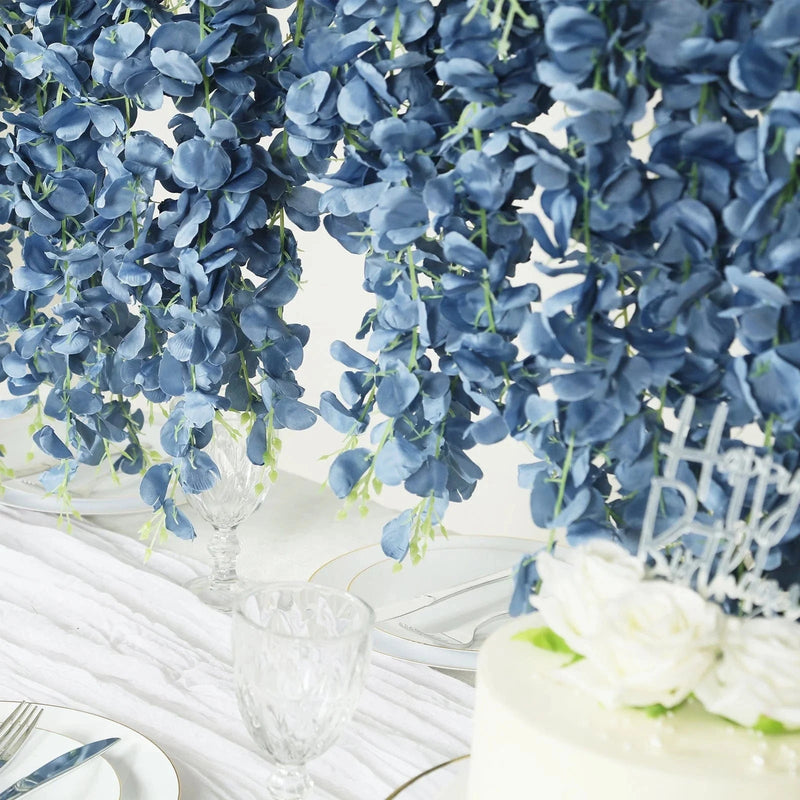42" tall Silk Wisteria Flowers Hanging Vine Bush