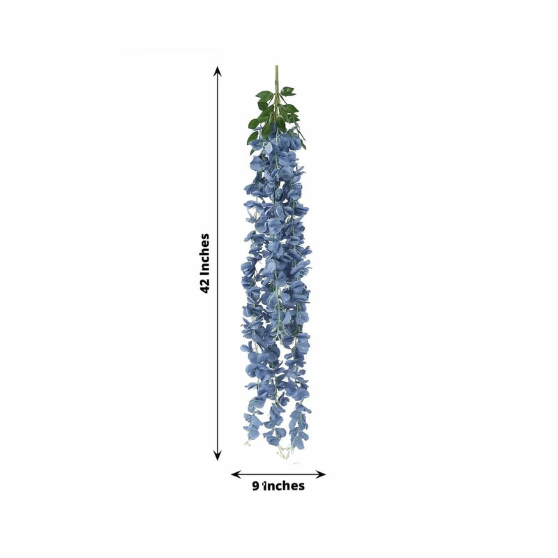 42" tall Silk Wisteria Flowers Hanging Vine Bush