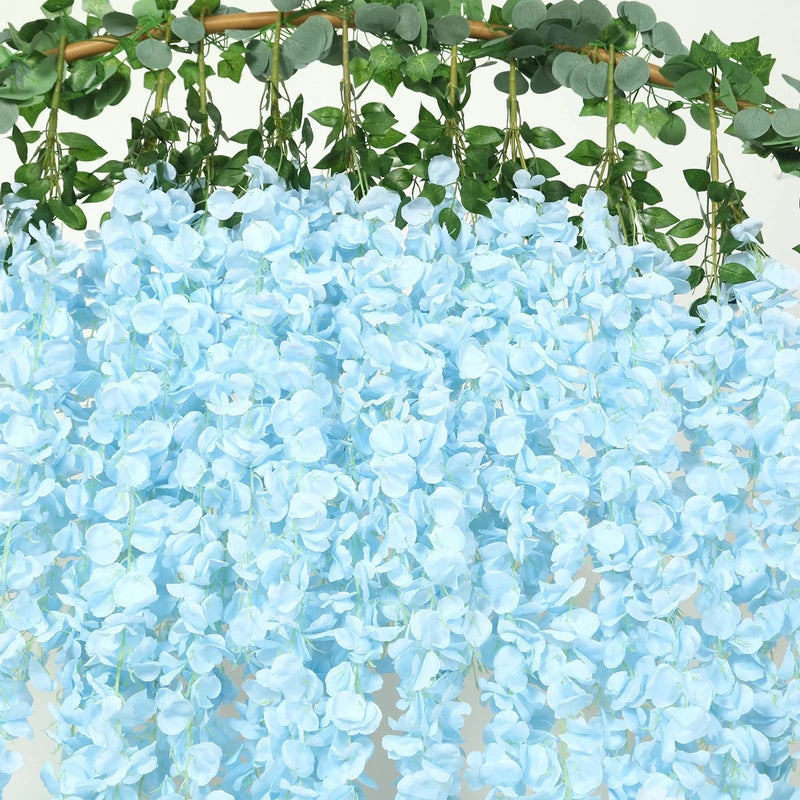 42" tall Silk Wisteria Flowers Hanging Vine Bush
