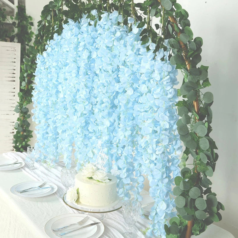 42" tall Silk Wisteria Flowers Hanging Vine Bush