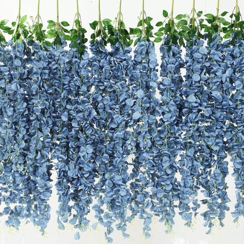 42" tall Silk Wisteria Flowers Hanging Vine Bush