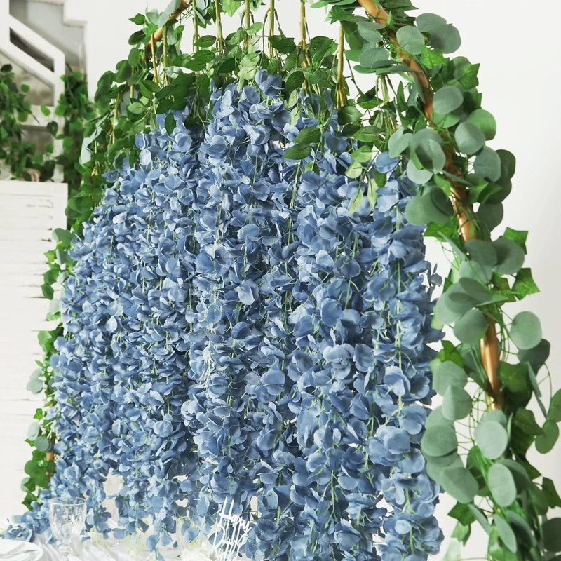 42" tall Silk Wisteria Flowers Hanging Vine Bush