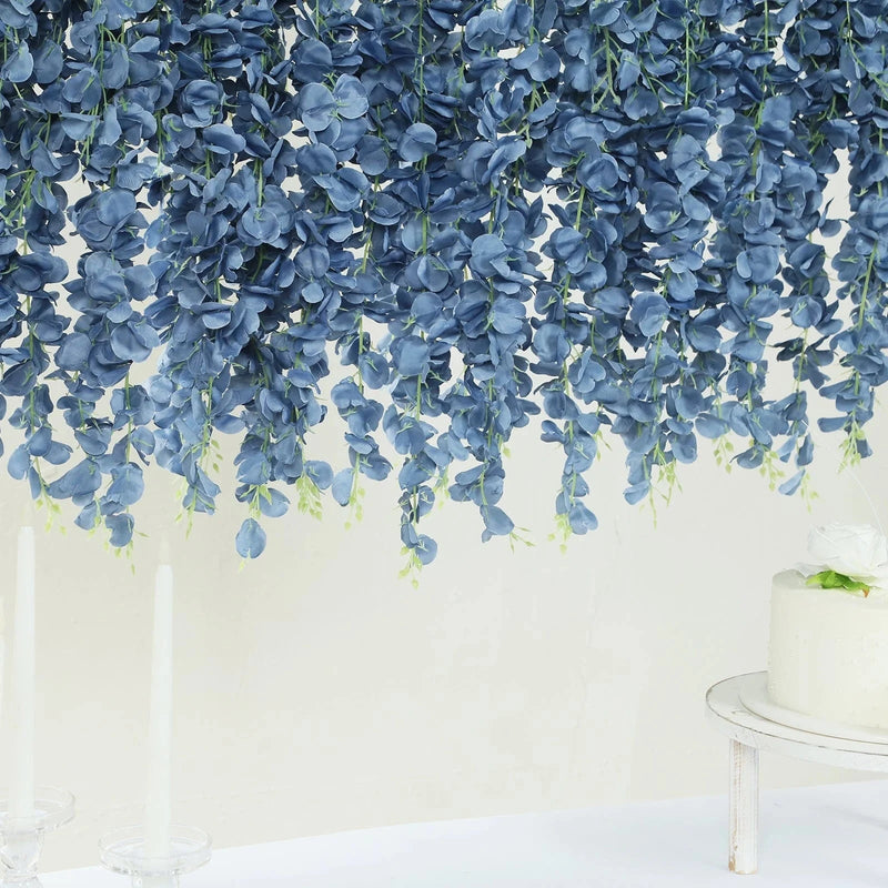 42" tall Silk Wisteria Flowers Hanging Vine Bush