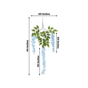 44" tall Silk Wisteria Flowers Hanging Vine Bush
