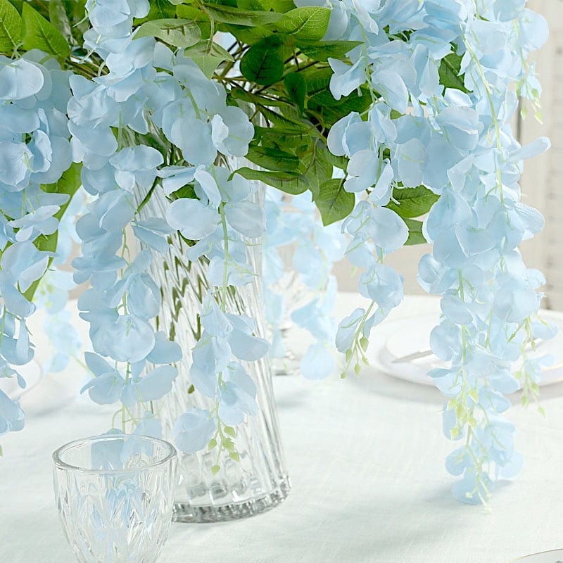 44" tall Silk Wisteria Flowers Hanging Vine Bush