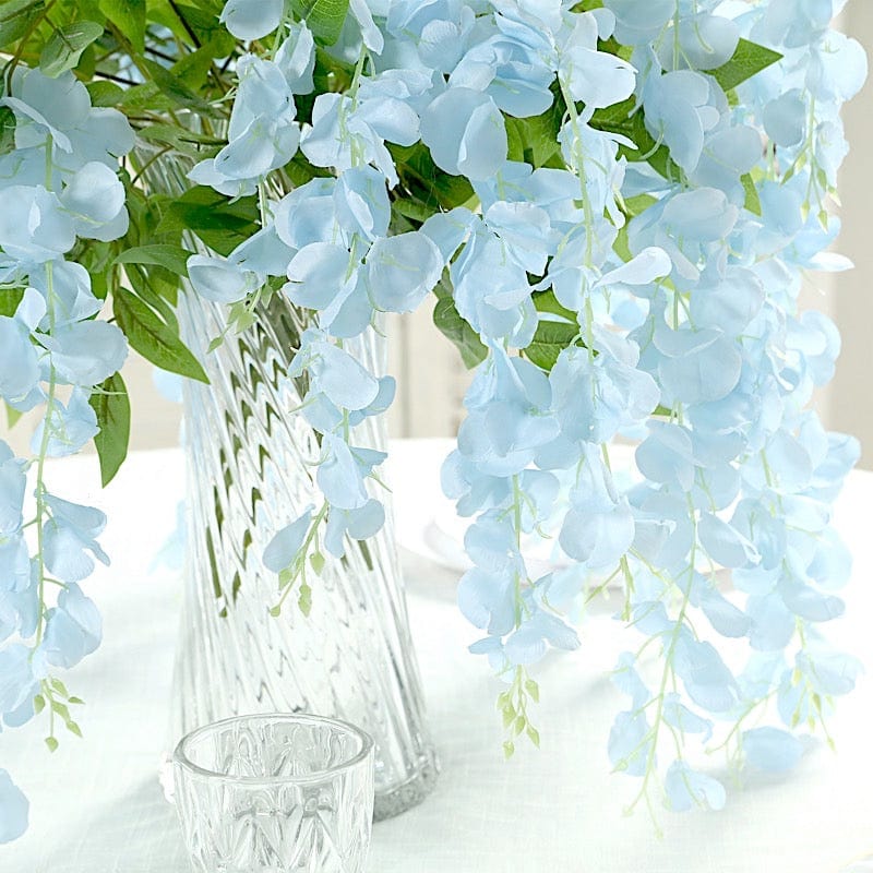 44" tall Silk Wisteria Flowers Hanging Vine Bush
