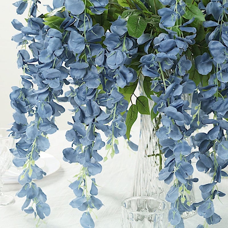44" tall Silk Wisteria Flowers Hanging Vine Bush