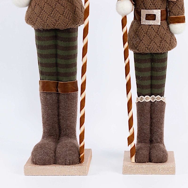 45" Nutcracker Soldier Figurine with Houndstooth Jacket, Star Staff and Gold Trim