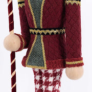 45" Nutcracker Soldier Figurine with Houndstooth Jacket, Star Staff and Gold Trim