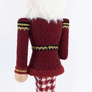 45" Nutcracker Soldier Figurine with Houndstooth Jacket, Star Staff and Gold Trim