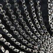 45" Round Metal Goblet Flower Stand with Acrylic Crystal Bead Strands - Silver CHDLR_072_1T_SILV