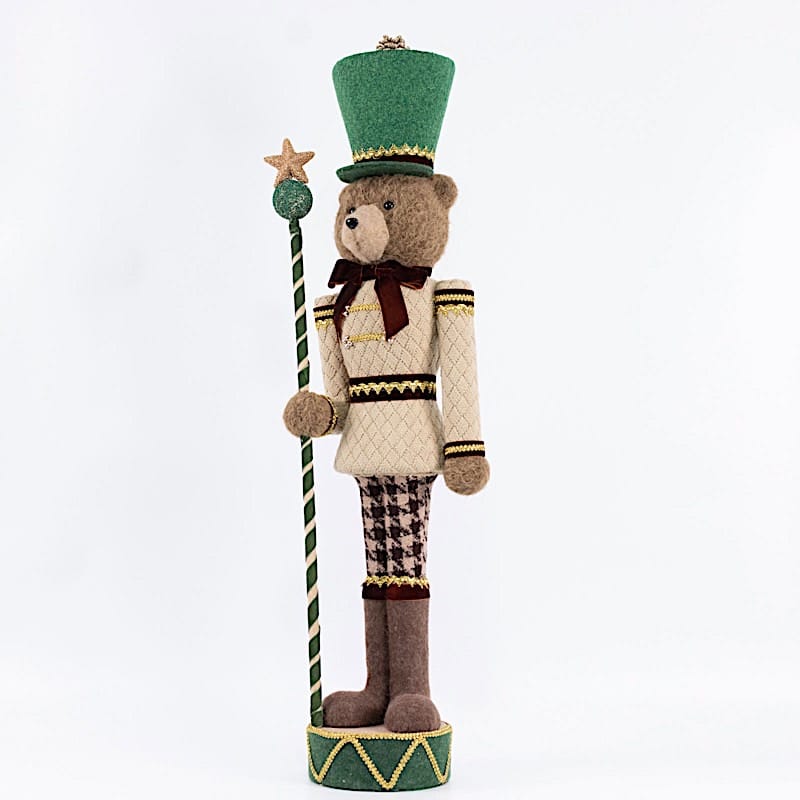 45" Teddy Bear Nutcracker Soldier Figurine with Gold Trim