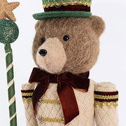 45" Teddy Bear Nutcracker Soldier Figurine with Gold Trim