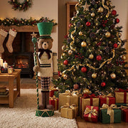 45" Teddy Bear Nutcracker Soldier Figurine with Gold Trim