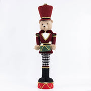 45" Teddy Bear Nutcracker Soldier Figurine with Gold Trim