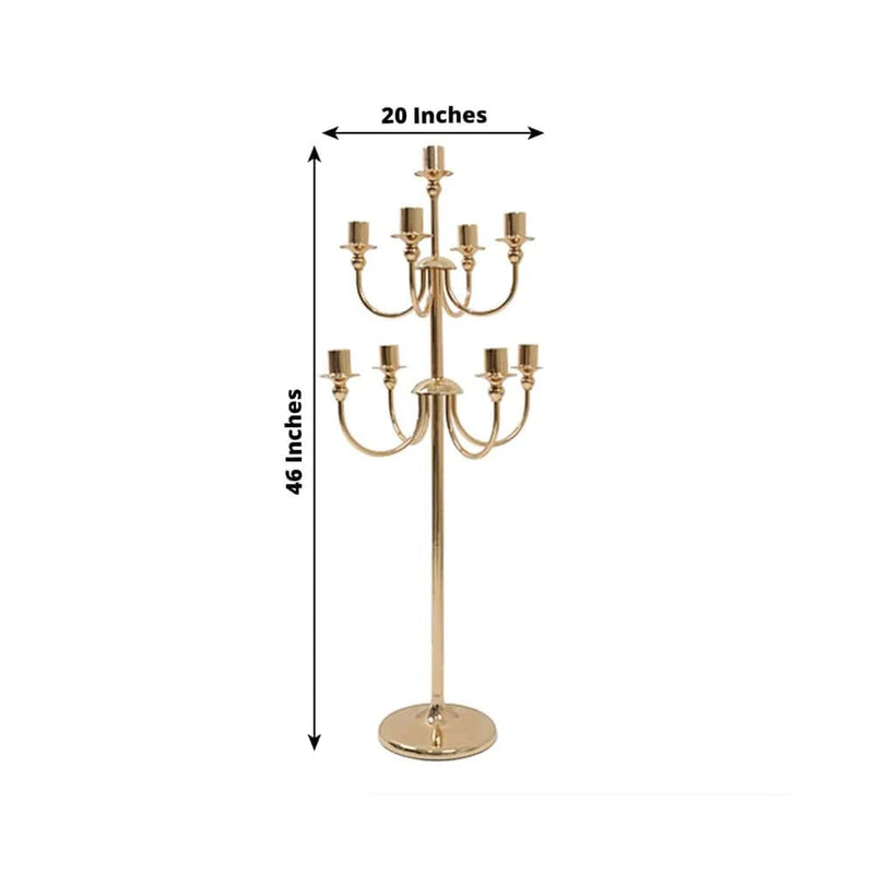 46" 9 Arm Metal Floor Candelabra Candle Holder